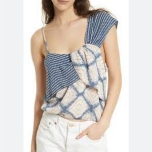 Free People “Call on me” Asymmetrical Sleeves top size S